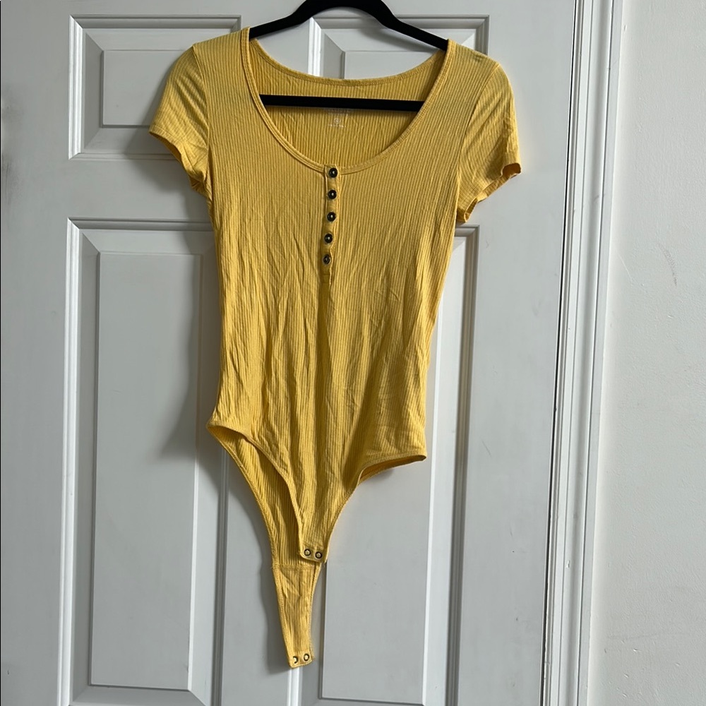 Yellow Button-Down Bodysuit